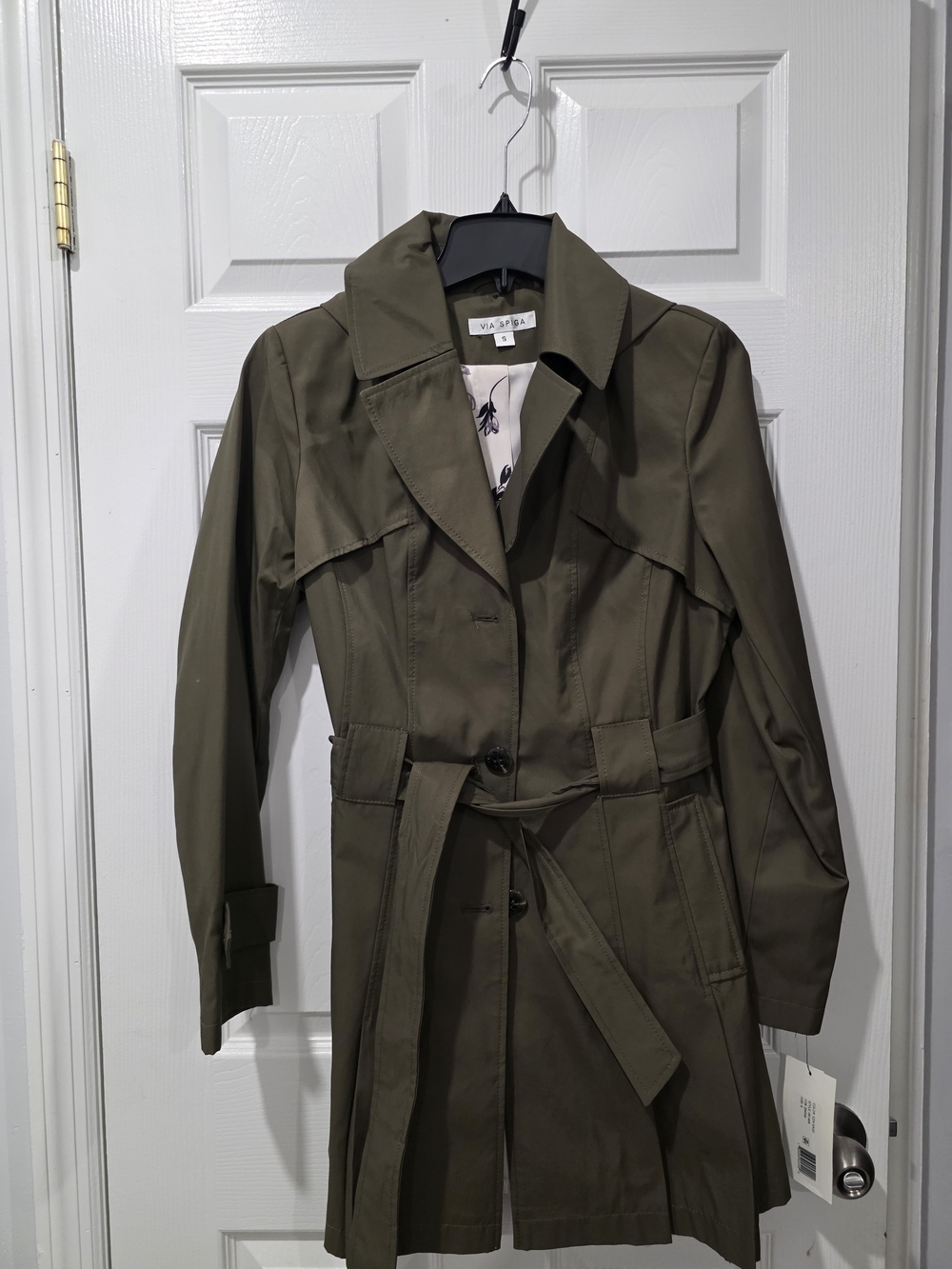 Via Spiga Olive Green Trench Coat